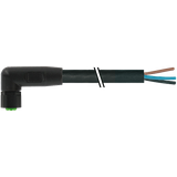M8 female 90° A-cod. with cable Lite PUR 4x0.25 bk UL/CSA+drag ch. 3m