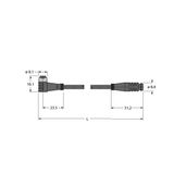 Actuator and Sensor Cable, PVC Extension Cable   PKW4S-5-PSG4S/TEL