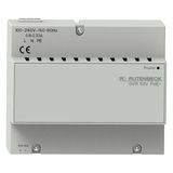 PoE power supply for REG mounting, output power: 80 W, for up to 3 PoE+ devices (class 0-3), 6 HP (1 HP = 18 mm), light gray (similar to RAL 7035)