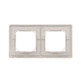 Two-way switch illuminated without pictogram, LED not replaceable Color: blue, (module), 10AX, quick connection, Silver matt, metalic