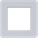 Cover frame single, C.8, light white matte glass
