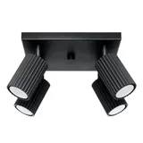 CEILING LAMP WITH FOUR SPOTLIGHTS ON A SQUARE ROSETTLE, CARBON SERIES