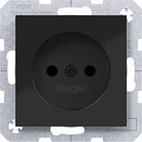 Wall socket without earth connection, Safety Plus, A.x/C.x, glossy black