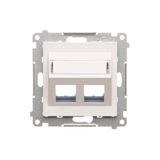 Double angled cover for ITC socket for Keystone, white matt