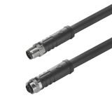 Power cable, Connecting line, M12 / M12, Number of poles : 3 (2 + PE), 6 m, pin, straight - socket, straight, Shielded: No, LED: No, Sheath material: PUR, Halogen: No