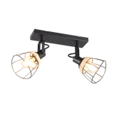 Jerome spot 2-pc E27 matt black/rattan