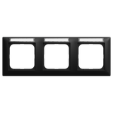 1733 NSK-915 Cover frame with viewing window, horizontal with lettering field 3-fold black matt - Busch-balance® SI
