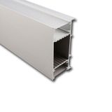 Wall-mounted aluminum profile NB, 42x85 mm, White diffuser, complete, 2 m