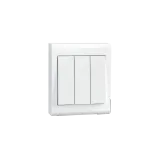 SWITCH SURFACE MOUNTED 1+1+1 WHITE 6-PACK