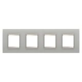 LUX INTERNATIONAL PLATE - IN GLASS - 2+2+2+2 MODULES HORIZONTAL - NATURAL REFLECTION - INNER FRAME MATT LIGHT BRONZE - CHORUSMART