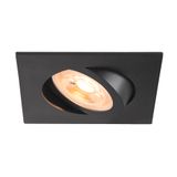 NEW TRIA® 68, recessed ceiling light, square, max. 10W GU10, black