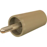 Screw-clamping adapter, 4 mm plug, spreadable to 4 mm socket, brown, CAT II, 24.0160-27