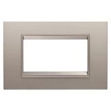 LUX PLATE - IN METAL - 4 MODULES - BRUSHED ALUMINIUM - INNER FRAME MATT LIGHT BRONZE - CHORUSMART