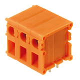 Printed circuit board terminals, 7.62 mm, Number of poles: 8, 90°, Solder pin length (l): 3.5 mm, tinned, orange, TOP connection, Clamping range, max. : 2.5 mm², Box