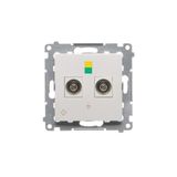 Double equipontential socket, (module), Screw terminals 2.5, 4, 6 mm2, antibacterial white