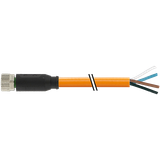 M8 female 0° A-cod. with cable PUR 4x0.34or UL/CSA+robot+drag 20.0 m