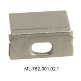 End cap for PG with hole, silver color, 1 pc