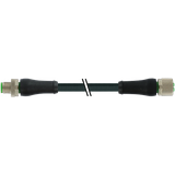 M12 Power fem. 0° L-cod./M12 male 0° A-cod. PUR 4x0.34 bk+dragch. 1.5m