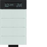 B.IQ IR Push Button with Thermostat, 4-Gang, Glass Polar White