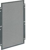 Mounting plate, universal, 390x247 mm, perforated, with mounting screw.