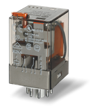 Rel. 2CO 10A/230VAC/Agni+Au/Test button/LED (60.12.8.230.5050)