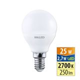 LED drop bulb 2.7W, E14, 2700K, CRI8