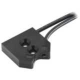 Fiber optic sensor head, limited reflective, square, top-view, R25 fiber, 2 m cable E32 1562F