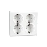 OUTLET SURFACE MOUNTED 4XS W/EARTH WHITE 6-PACK
