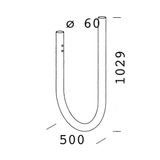 CURVED ARM 129 RAL9006