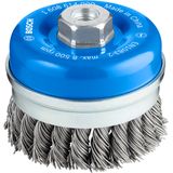 Cup Brush Knotted 90 mm Steel