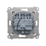 Two-way switch with LED illumination, (module), 16AX, Screw, cream white/electro white