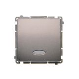 Two-way switch illuminated, LED not replaceable Color: blue, (module), 10AX, quick connection, Inox, metallized