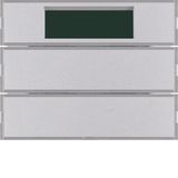 Push-button 2gang with room thermostat, display, K.5, aluminium