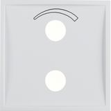 Central part for a radio system with a small sound system, place for headphones and volume control with print, Berker S.1/B.x, white, gloss