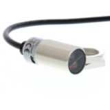 Photoelectric sensor, M18 threaded barrel, metal, red LED, background E3FB2029A