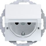 SCHUKO wall socket, locking device, variable 45°, A.x/C.x matte white