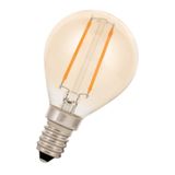 LED Filament G45 E14 240V 2W 2200K Gold