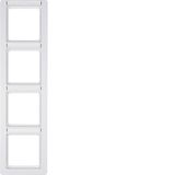 Frame 4gang vert., lab. field, Q.1, p. white velvety