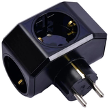 Socket Outlet Yonca Plus 3-Gang Earthed Black