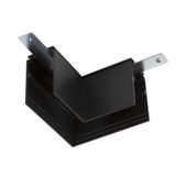 L-connector mechanical, 48V TRACK, for mounting track deep, right, black