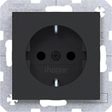 SCHUKO wall socket, Safety Plus, plug-in type, A.x/C.x, matte night black