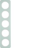 Frame 5gang, R.1, glass p. white