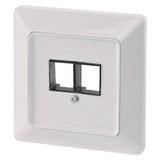 Data socket cover 2xRJ45