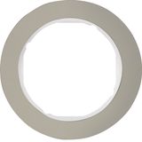 Frame 1gang, R.classic, stainless steel/p. white, metal matt finish