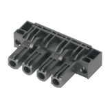 PCB plug-in connector, female header, Flange, THT solder connection, 7.62 mm, Number of poles: 4, 90°, Solder pin length (l): 3.2 mm, tinned, black, Box