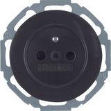 Soc. out. earthing pin, enhncd contact prot., R.classic, black glossy