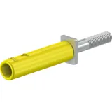 Screw-in adapter, 4 mm socket to screw connection, yellow, CAT II, 24.0168-24