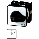 T0-4-15185/E Changeoverswitches, T0, 20 A, flush mounting, 4 contact unit(s), Contacts: 8, 45 °, maintained, Without 0 (Off) position, 1-2, Design number 15185