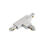 1F T connector, polarity right silver grey 230V