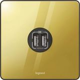 Synergy™ Sleek - Double USB charger type A Glossy gold